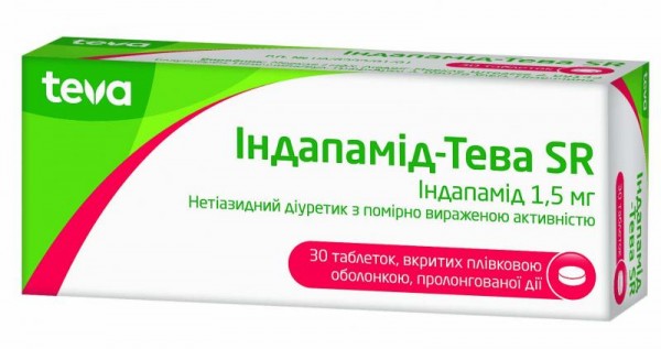 Индапамид-Тева SR таблетки от повышенного давления по 1,5 мг, 30 шт.