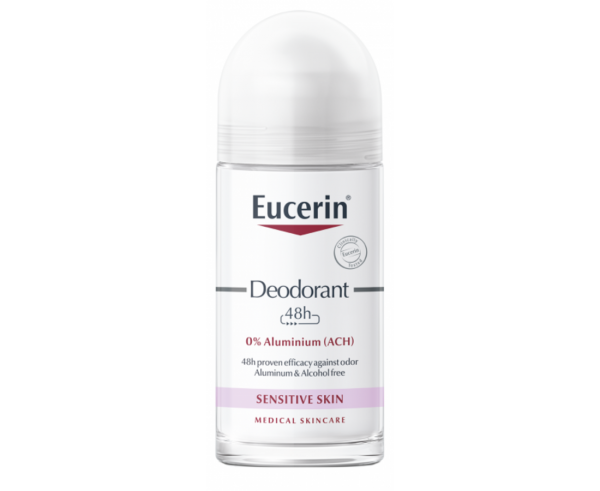Набор дезодорантов для чувствительной кожи Eucerin Deodorant 48H, без алюминия, 50 мл, 2 шт.