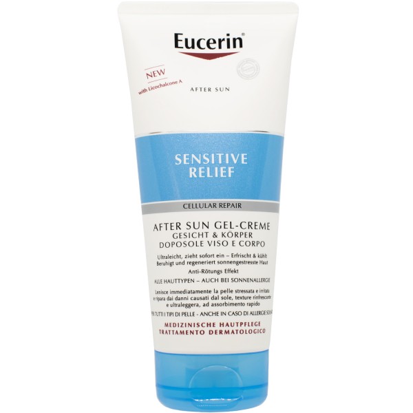 Eucerin ультралегкий гель-крем для лица и тела после загара солнцезащитный, 200 мл