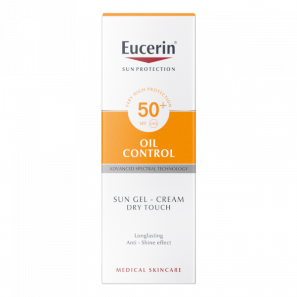Eucerin Oil Control солнцезащитный ультралегкий гель-крем для тела с матирующим эффектом SPF50+, 200 мл