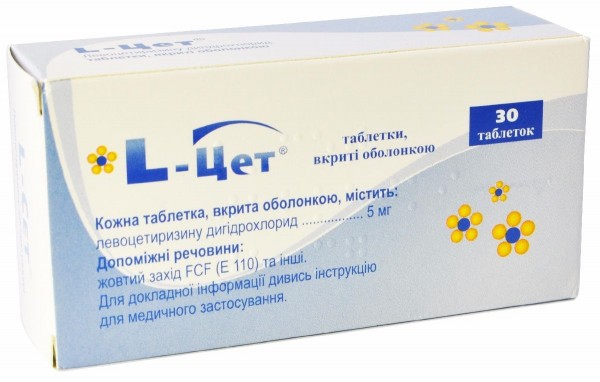 L-цет таблетки от аллергии по 5 мг, 30 шт.