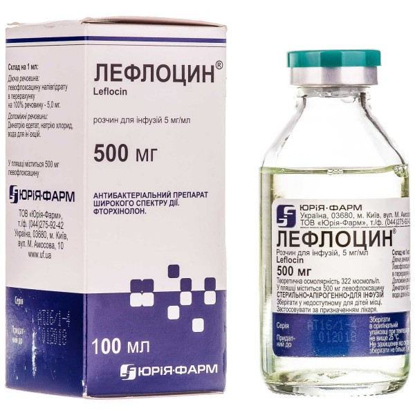 Лефлоцин раствор для инфузий по 5 мг/мл, 100 мл
