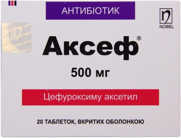Аксеф таблетки по 500 мг, 20 шт.