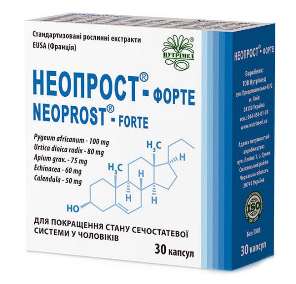 Неопрост-форте капсулы при простате по 400 мг, 30 шт.